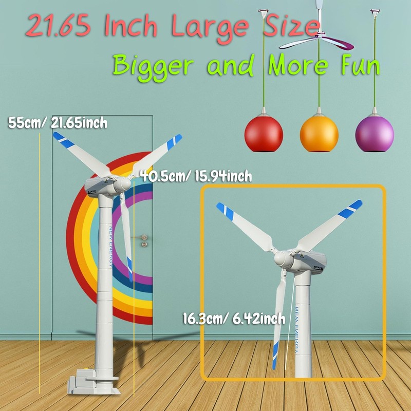 Rinnland Windmill Model - Large-Sized Wind-Up Wind Turbine Science Teaching