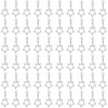 AUEAR, 60 Pack Silver Star Shaped Spring Snap Keychains Clip