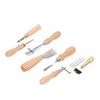 Leather Working Tools Set Log Color Curved Handle DIY Hand