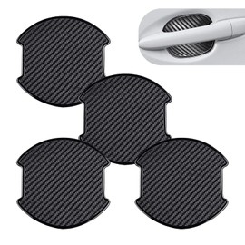 Zikefest 4PCS Car Door Handle Protector, Carbon Fiber Car Door Handle Cup Scratch Protectors, 3D Vehicle Door Bowl Sticker, Universal for Most Cars, Auto Exterior Accessories