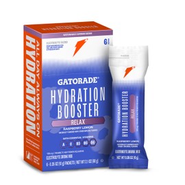 Gatorade Hydration Booster Electrolyte Drink Mix Powder Packets, Relax and Unwind, Raspberry Lemon, Makes 20 Fl Oz (6 Pack)