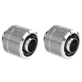 Dracaena 2 Pack G1/4" Thread to 3/8" ID, 1/2" OD Compression Fitting for Soft Tubing, Soft Tube Connectors for Computer Water Cooling System, Silver