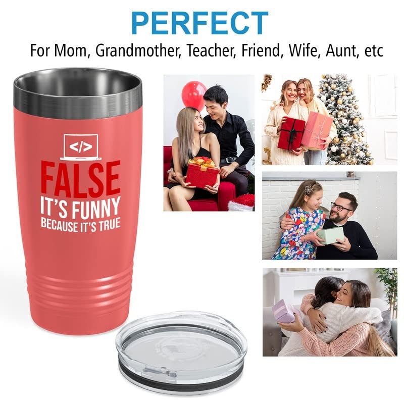 Programmer Coral Viking Tumbler 20oz - False It's Funny -