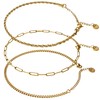 Ankle Bracelets for Women, 18k Gold Anklets Set Layered Cuban