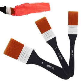 Bzzerumy Set of 3 Paint Brushes, 10/20/40 mm Paint Brush, Watercolour Acrylic Flat Brush, Acrylic Brush, Painting Brush, Oil Paint Brush, Paint Brush
