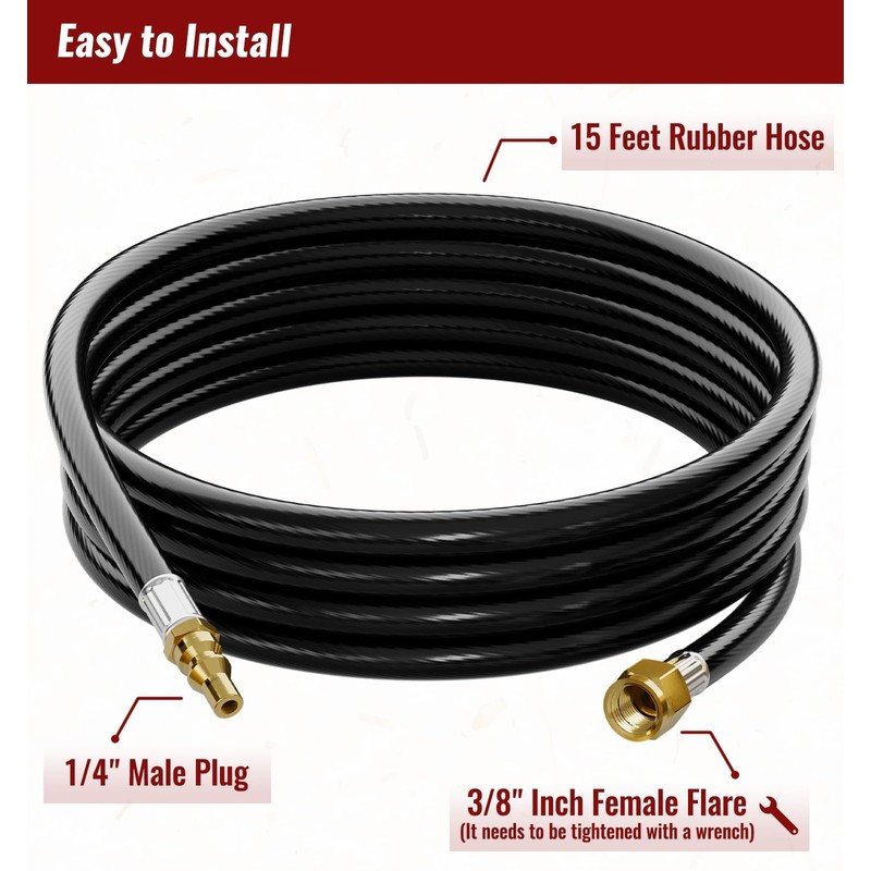 CALPOSE 15 FT RV Propane Quick Connect Hose for RV