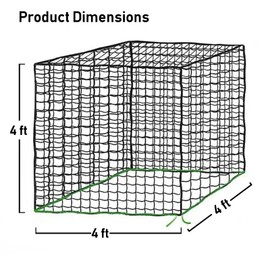 iaodia 4x4 ft Slow Hay Net Feeder for Horses, Durable Soft Black PE Bale Hay Net (4 x 4 ft)