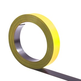 FOCMKEAS 1In x 6.5Ft(25mm*2000mm) Dry Erase Magnetic Strips Magnet Tape Roll 1 pcs Yellow Blank Magnets Sticky Labels for Classroom Office Whiteboard Fridge DIY Crafts