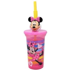 Zak Minnie Mouse 15 Oz Buddy Sips Tumbler with Straw and 3D Character on Lid