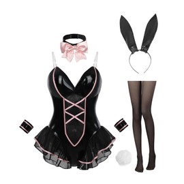 FCCAM Bunny Costume Women Bunny Girl Senpai Cosplay Anime Senpai Bunny Suit with Ears, XL