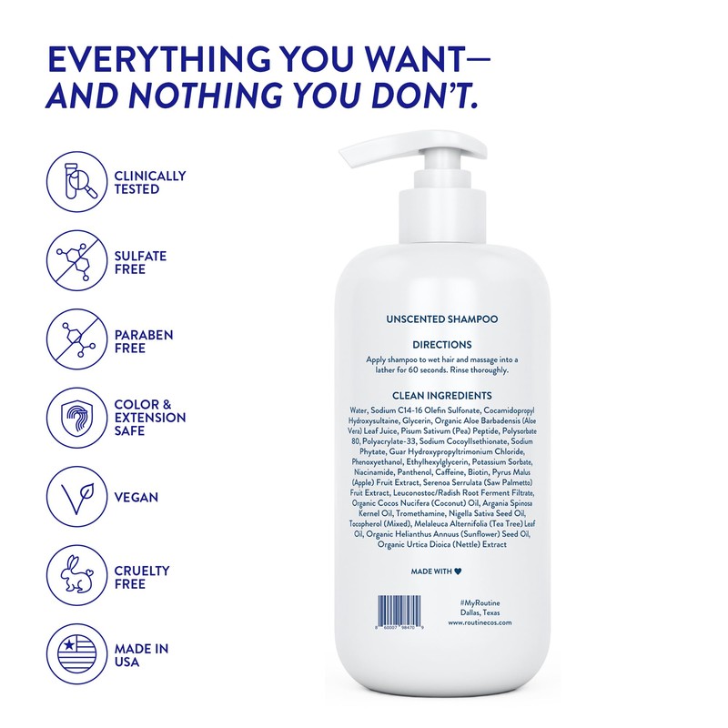 Routine Wellness Anti-Thinning Shampoo for Thinning Hair - Biotin DHT