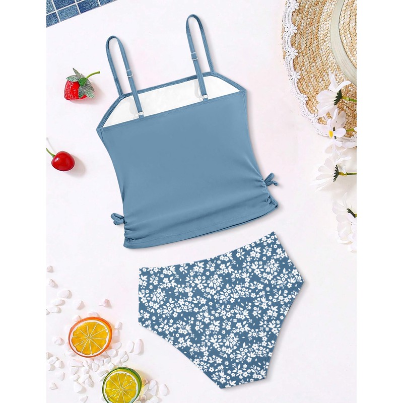 Traje de baño tankini de dos piezas para niñas de