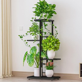 Curtainboro 4 Tier Plant Stand, Heavy Duty Metal Rack, Metal Flower Pot Shelf Holder Clearance, Tall Corner Rack for Multiple Plants for Patio Garden Balcony Living Room Bedroom