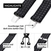 DonDon® Men's braces, wide, 4 clips, with Y-shaped leather, elastic
