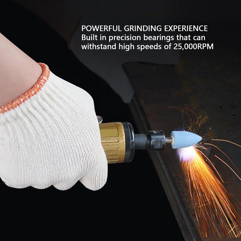 1/4 Inch Air Powered Die Grinder, 25000RPM, Pneumatic Straight Die