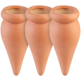 Royal Gardineer Watering Cones: Set of 3 2-in-1 Terracotta Water Dispenser for Potted Plants, 330 ml Each (Water Dispenser for Plants, Watering Balls, Moisture Meter)