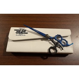 Blue and Gold Hair Cutting Scissors Kit Adjusting Thumb with Detachable Thumb Grips Japanese Professional Stainless Steel