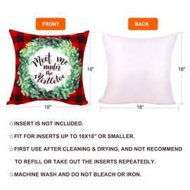 Mevers Christmas Pillow Covers 18x18 Inch Set of 6, Xmas Christmas Decorations Cushion Pillow Cover Buffalo Plaid Farmhouse Throw Pillows Gift for Holiday Couch Home Décor