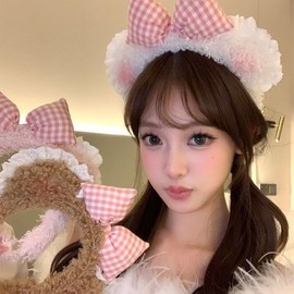 Cute Fluffy Bear Face Washing Headband for Women Camel Bear Headband 3ea