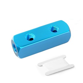 TAILONZ PNEUMATIC 1/4" Blue 2 Way 5 Port Pneumatic Shunt Aluminum Block Pneumatic Manifold Air Distribution Block Air Path Exhaust air Source Distributor,Compressed Air Manifold Pneumatic Block