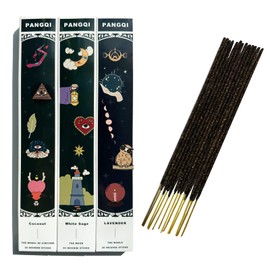 PANGQI India Handmade Incense Sticks - Set of 6 Insenses (120 Sticks) for Yoga, Pilates,Meditation, Tarot - Jasmine Honey,Lavender,Coconut,Red Rose,Lily,White Sage (Magic Moment)