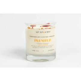 Fuwu, velas aromaticas relajantes de cera de soya con cuarzos naturales, velas decorativas hechas a mano con hierbas de olor, aromatizantes para hogar, velas aromaticas (Mandarina con Mango)