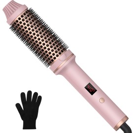 1 1/2 Inch Thermal Brush for Women, Hair Curling Heated Round Fast Heating, Hot Round Double Voltage for Travel for Hair Straightening Curling Volumize