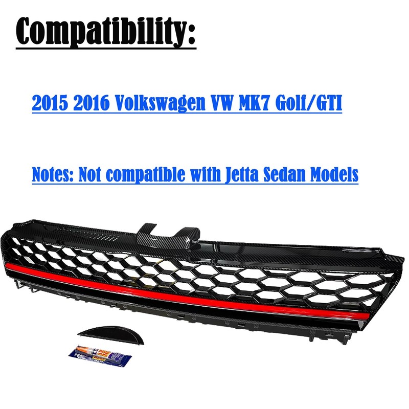 BST BSSP Front Bumper Upper Grille Carbon Fiber Print Finish