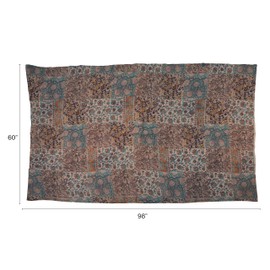 Creative Co-Op Vintage Cotton Printed Rali Throw with Embroidery, Multicolor