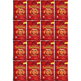 El Sabroso Salsitas Spicy Salsa Round Tortilla Chips, 1.5oz Bags (Pack of 16, Total of 24 Oz) bundled by SUPERDEALS with mystery gift in every order