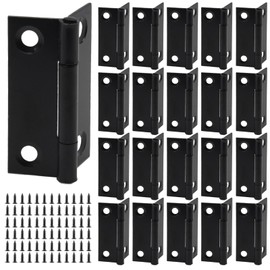 Luomorgo 20 Pack 2 Inch Mini Hinges Butt Hinges, Stainless Steel Cabinet Hinges, Small Folding Door Hinge for Wooden Box, Crafts (Black)