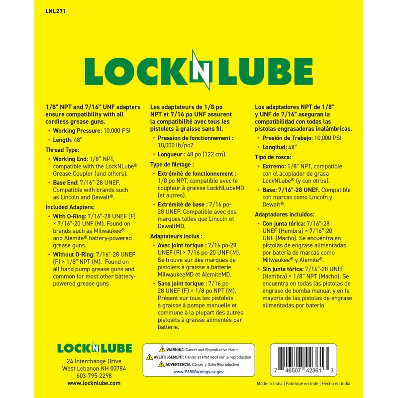 LockNLube 48" Universal Grease Hose