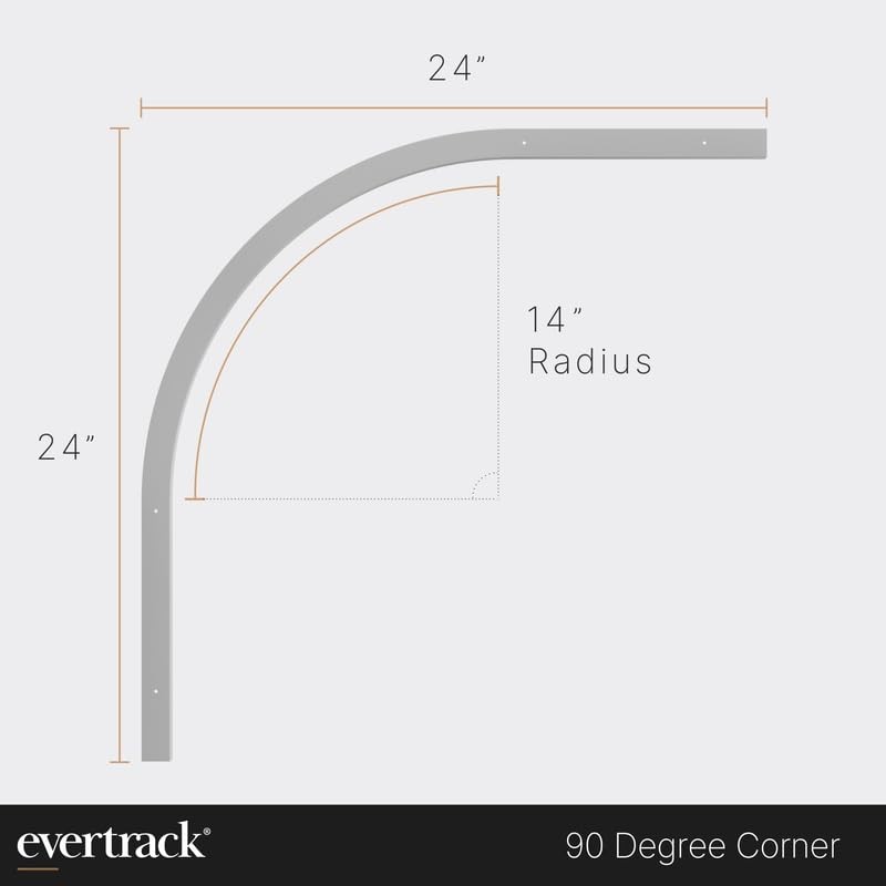 EverTrack Curtain Track - Corner Section for Ceiling Curtain Track