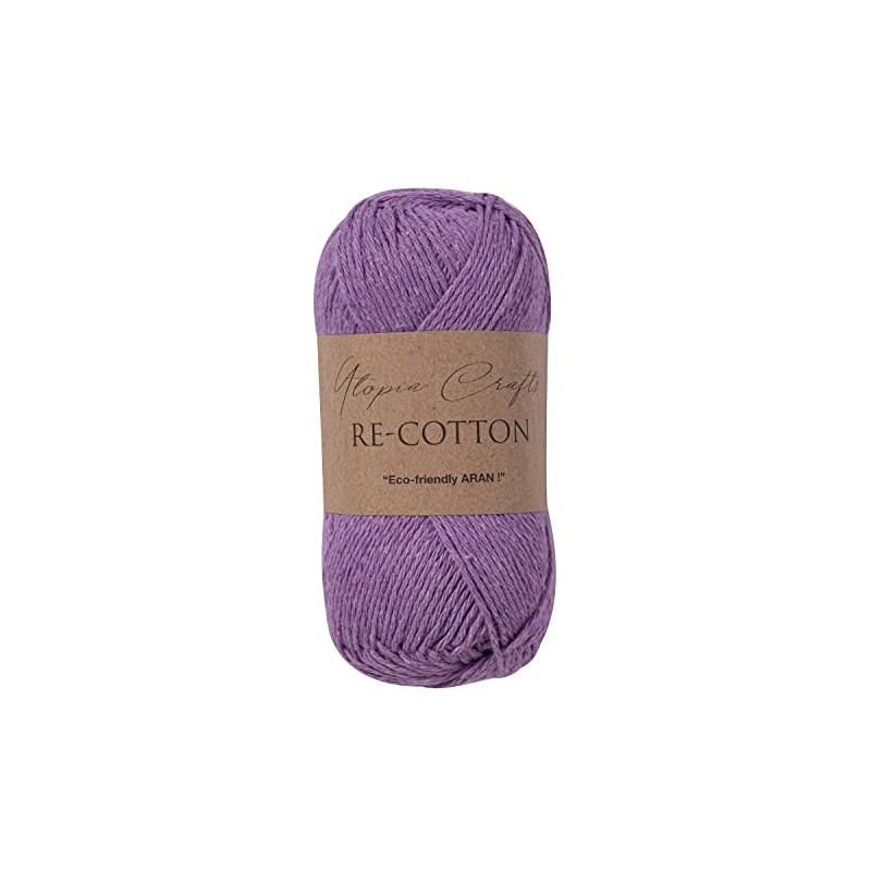 Utopia Crafts Re-Cotton Knitting Yarn 5 x 100g Muted Purple