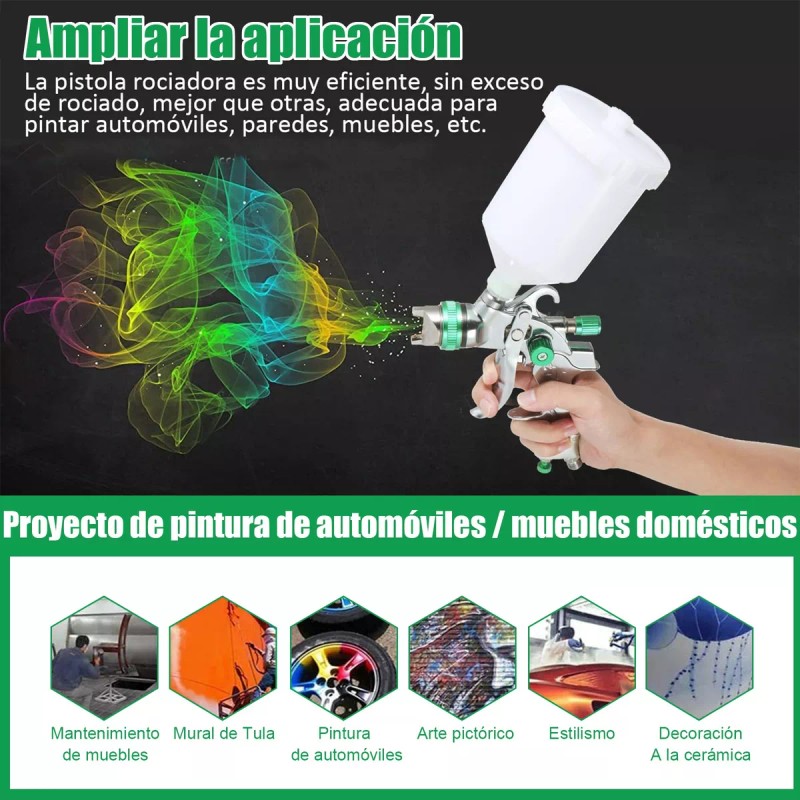 MXNLPJ Pistola Gravedad Pintura Automotriz De 600ml 1,4/1,7/2,0 Mm