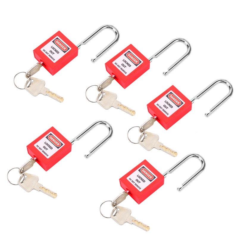 5 Sets 38mm Lockout Lock Insulation LOTO Nylon PA Steel