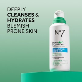 No7 Derm Solutions Daily Detox Foaming Face Wash - Gel Facial Cleanser Formulated with Ceramides, Niacinamide & Adaptogens To Help Maintain Moisture Barrier - For Oily & Blemish-Prone Skin (8 Fl Oz)