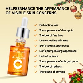 Vitamin C Serum & HONLINK Face Essence - Gift for Her, Skincare Gift with Hyaluronic Acid & Centella - for Dull Skin, Uneven Tone, Fine Lines & Pores