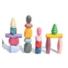 QINGBAO 18 PCs Wooden Sorting Stacking Rocks Balancing Stones,Educational Preschool