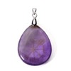 Jovivi Natural Aemthyst Crystal Quartz Healing Gemstone Teardrop Pendant Viking