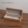 Cherry Wood Glasses Case Hard Shell, Magnetic Closing Sunglasses Case,