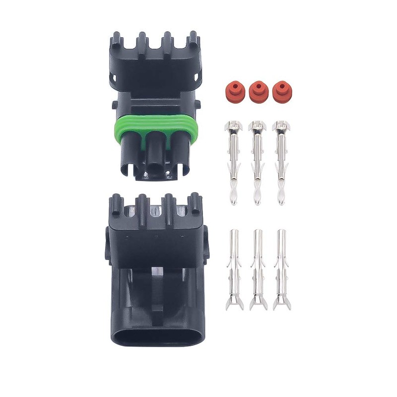 ZYTC 10 Kits 3 Pin Way Waterproof Electrical Connector Plug