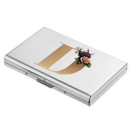 BONSYL Credit Card Holder, Slim RFID Blocking Card Holder Wallet, Fashionable Design and Artistic Patterns Metal Credit Card Holder Wallet, for Men Women.(6 Slots/Silver/D)