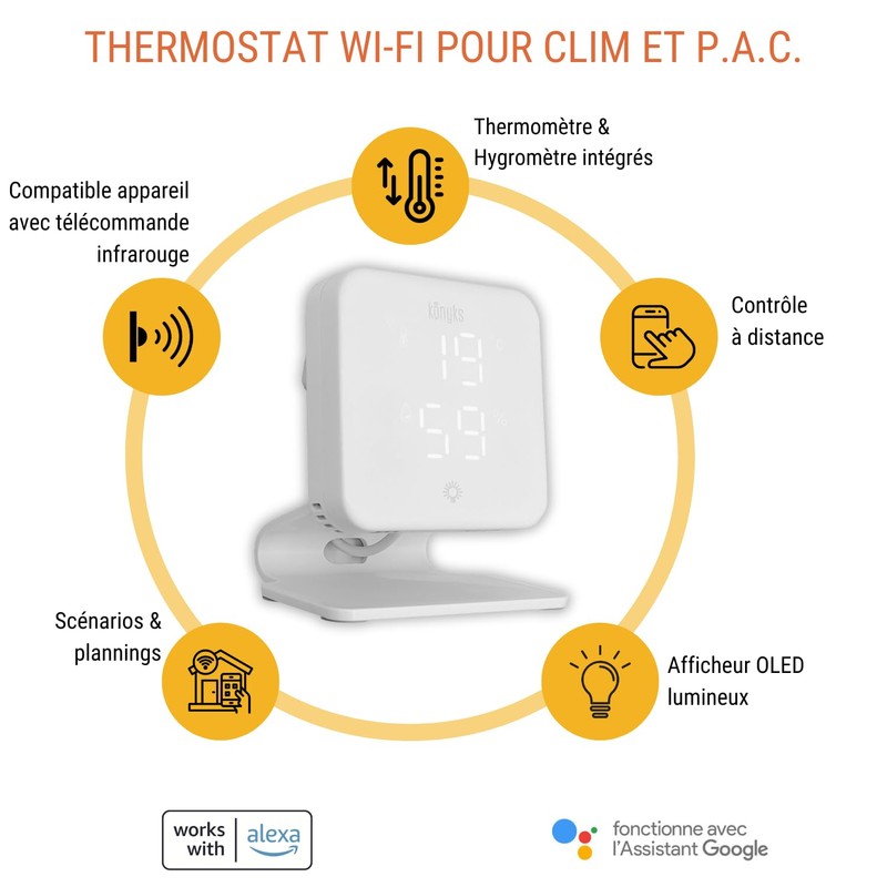 Konyks Climpac WiFi Thermostat for Air Conditioners and Air Source