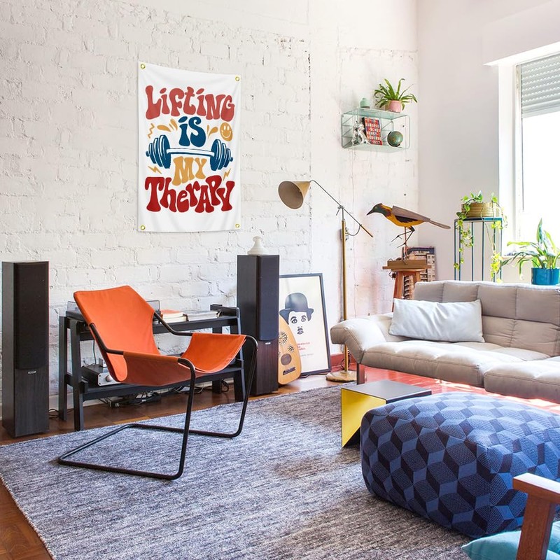 Fun Fitness Flag Fun Weightlifting Flag 2X3 Foot Cartoon Poster