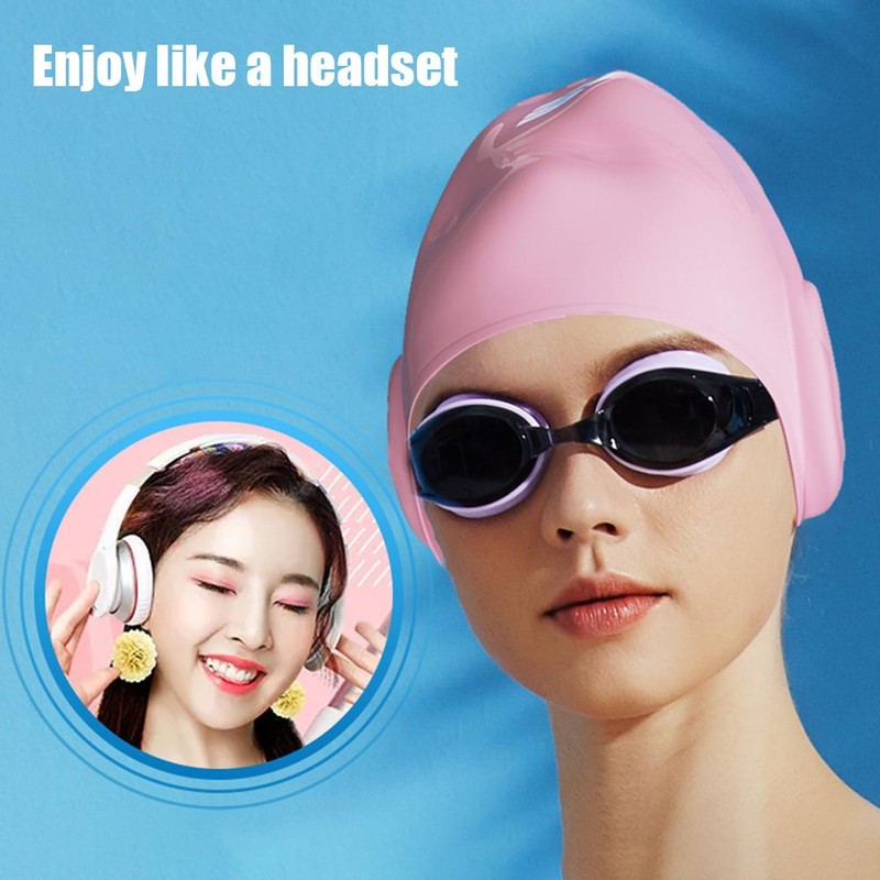 Silicone Swimming Hat with 3D Ear Protection Hat for Men
