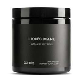Toniiq Extracto concentrado de ultra alta resistencia de 18,000 mg, fabricado con melena de león orgánica, 30 polisacáridos, altamente concentrado y  