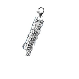 Flying Scotsman Train pp-t28 3.6x1.1cm fine lead free English Pewter fitted to a 925 stamped sterling Silver lobster clasp and hoop
