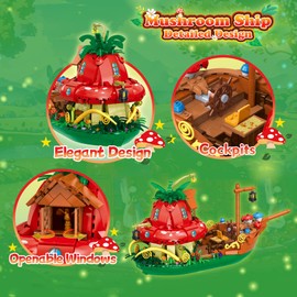 Vinbosion Princess Magic Book Building Blocks Set, Creative Building Toy Model, Gift for Birthday, Christmas, New Year (Yellow)