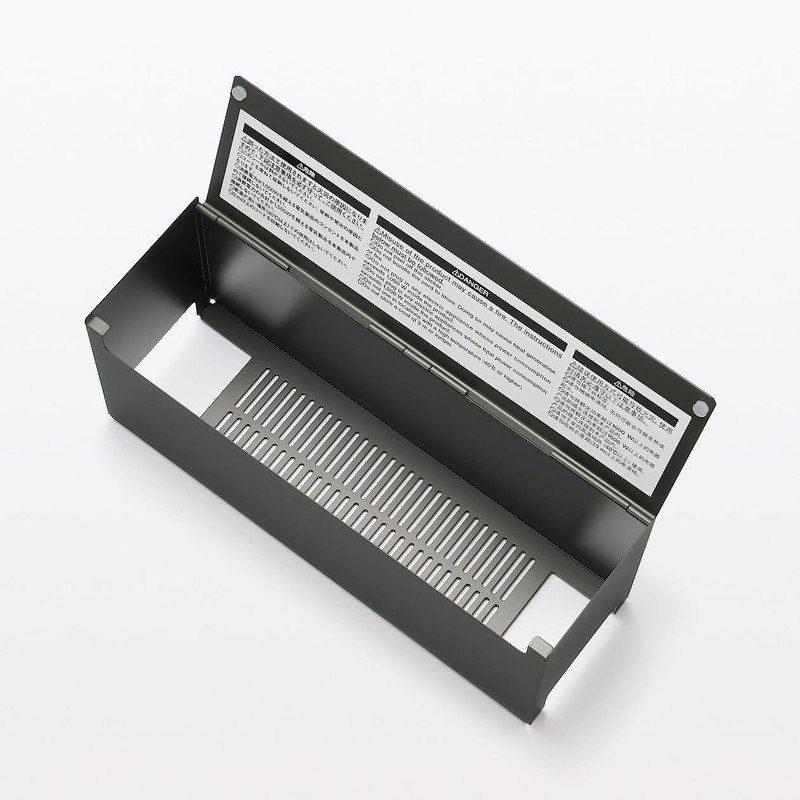 MUJI Steel Tap Storage Box with Flap, Dark Gray, 12.6×3.9×5.5
